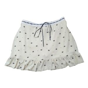 Ribbed Ribbons & Bows Mini Skort Size Small Playful Preppy